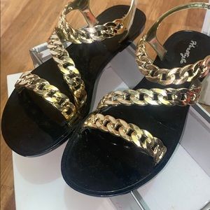 Gold strap sandals